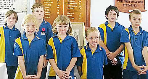 Gunalda State School students took part in Miva’s Anzac Day commemoration for the first time this year. Gunalda State School students took part in Miva’s Anzac Day commemoration for the first time this year.